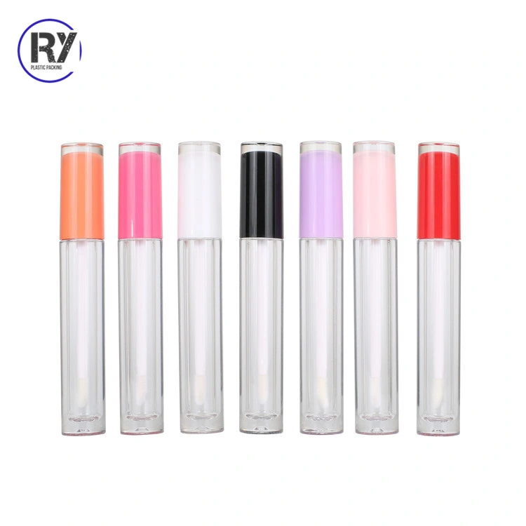 Wholesale Cheap 5ml Clear Empty Custom Lipgloss Bottle Case Container Tube with Brush Applicator