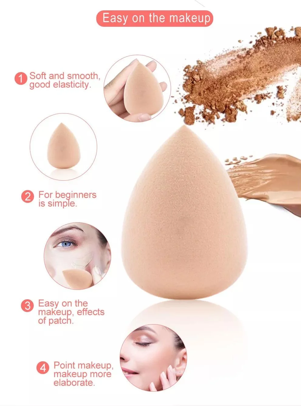 Wholesale Makeup Sponge Latex Free Professional Cosmetic Puff for Foundation Concealer Cream Make up Blender