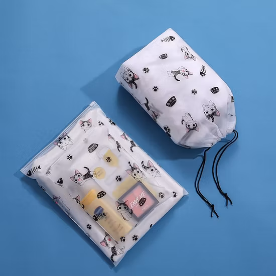 Paquet cosmétique de mode avec sac ziplock blanc imprimé