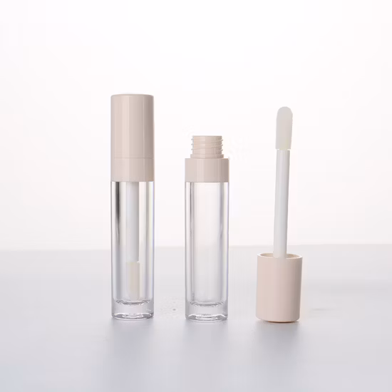 Conteneur de maquillage de couleur rose de couleur personnalisée en gros conteneur de brillant à lèvres estampage à chaud en plastique Tubes de brillant à lèvres rose